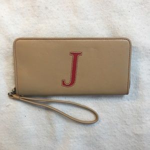 🎈 Tan Liz Claiborne ‘J’ Monogram Wallet